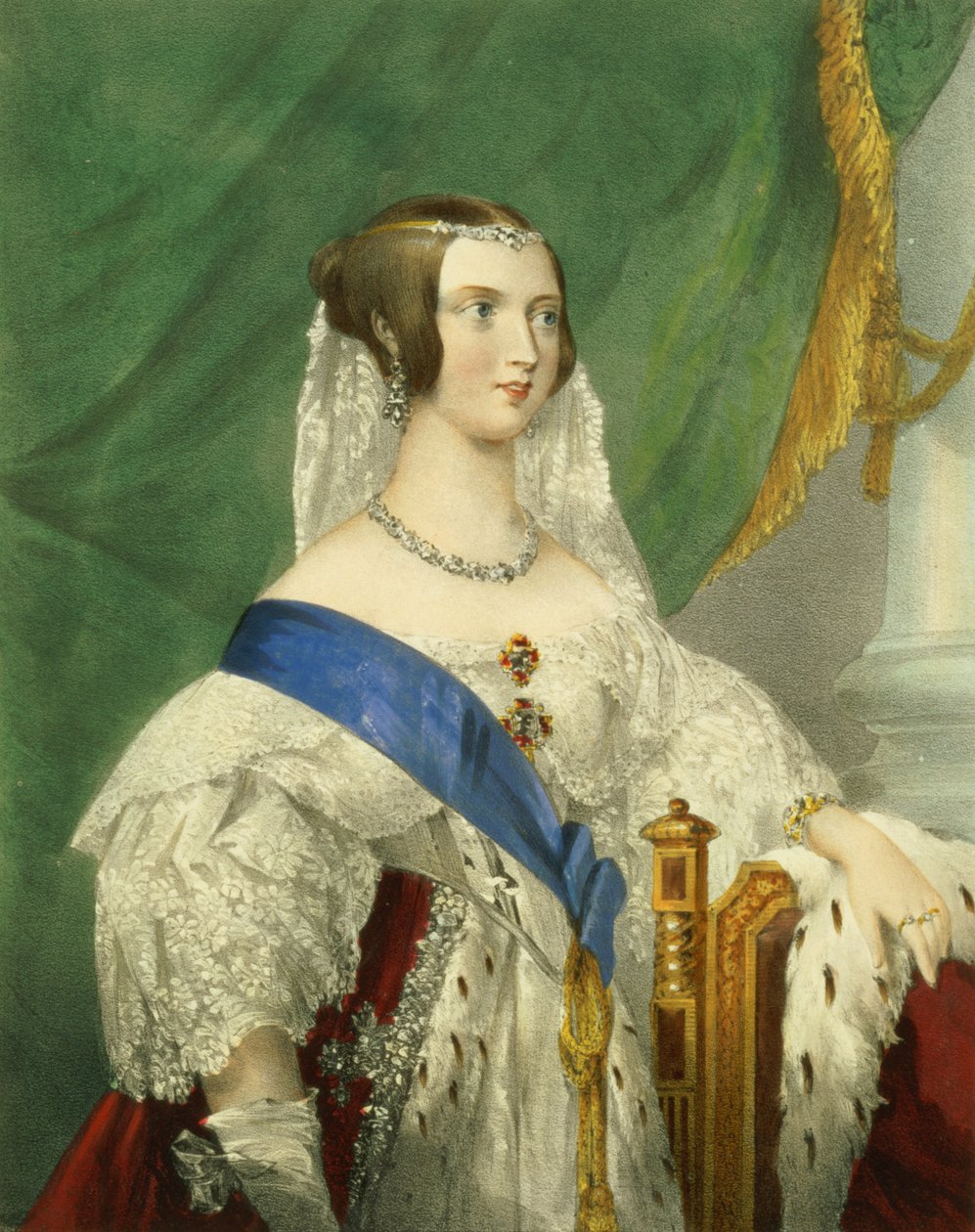 Hänen armollisin Majesteettinsa, kuningatar Victoria (1819-1901), kaiverrus James Henry Lynch (fl.1815-68) tekijältä George Howard