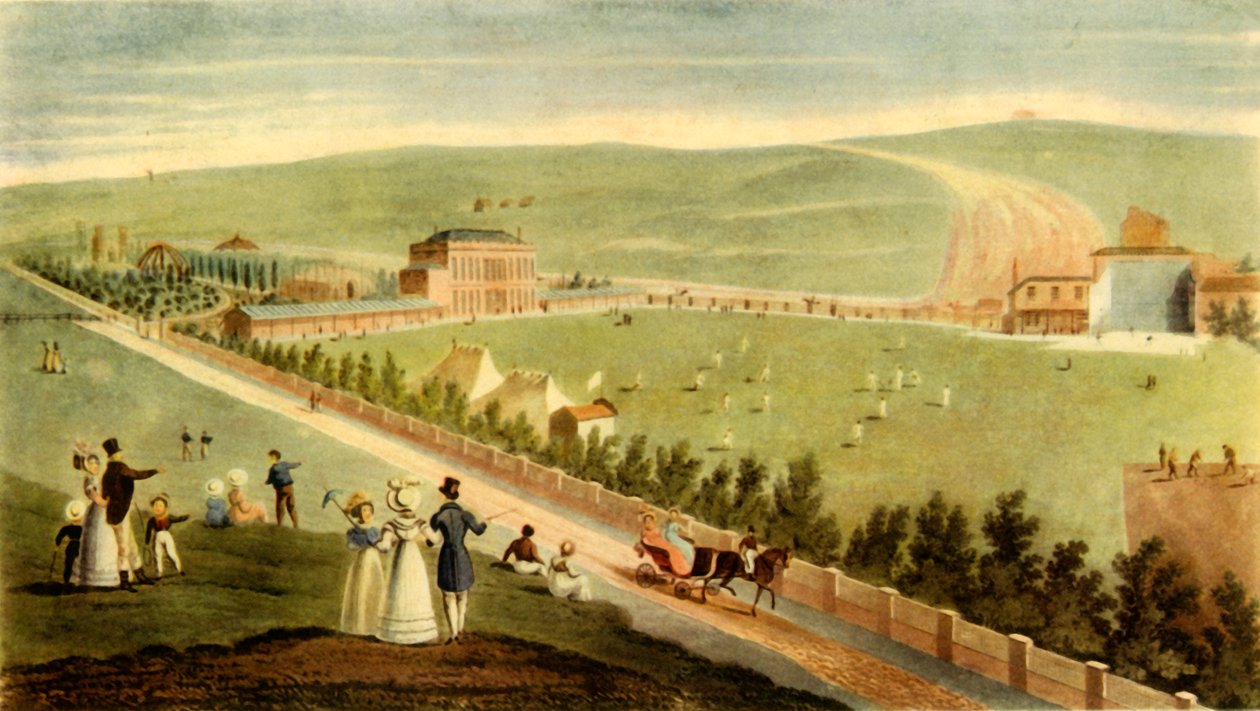 "Krketti Irlannin Royal Brighton Gardensissa, n. 1830", 1947. tekijältä George Hunt