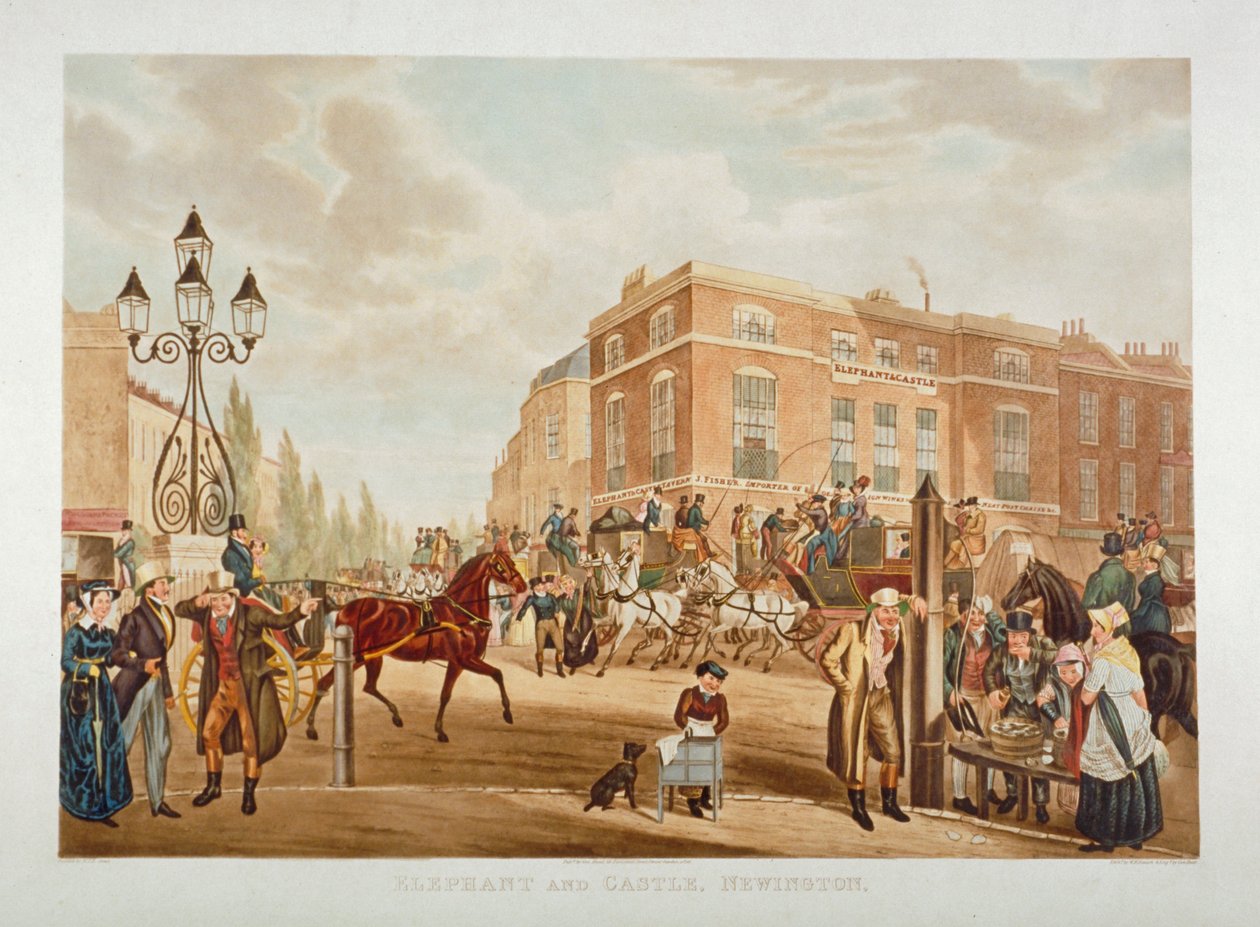 The Elephant and Castle Inn, Newington Butts, Southwark, Lontoo, 1826 tekijältä George Hunt