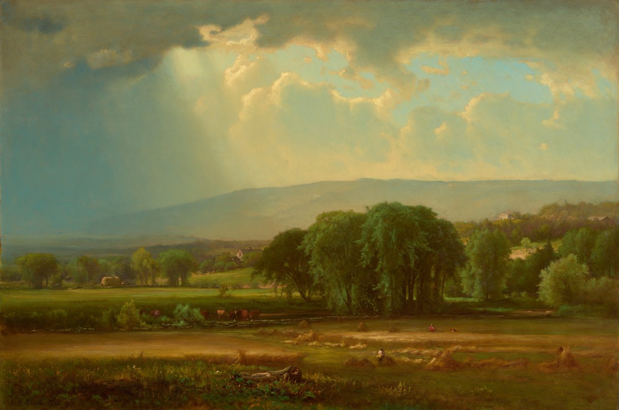 Sadonkorjuukohtaus Delawaren laaksossa tekijältä George Inness