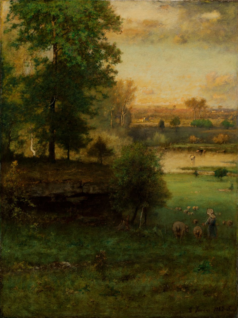 Näkymä Durhamissa, idylli tekijältä George Inness