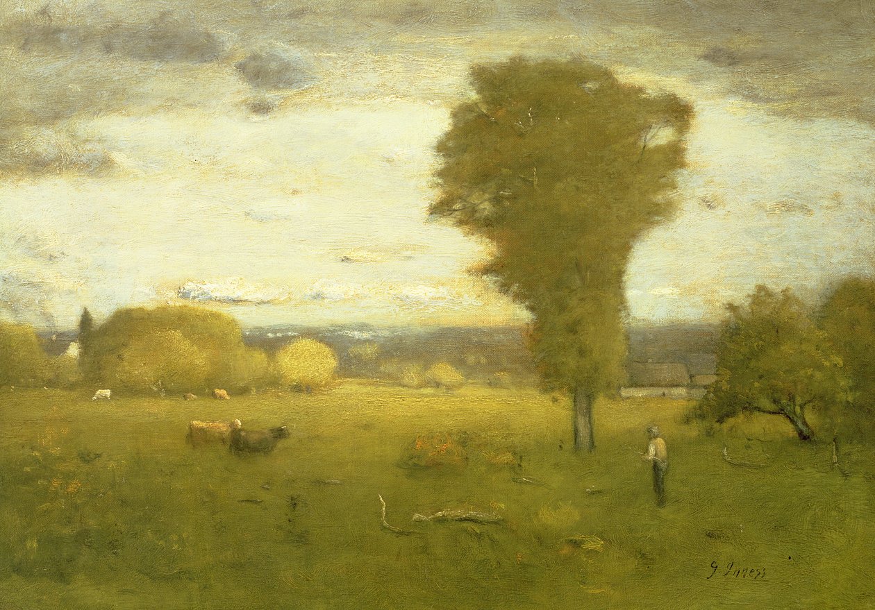 Auringonpaistettu laidun tekijältä George Inness