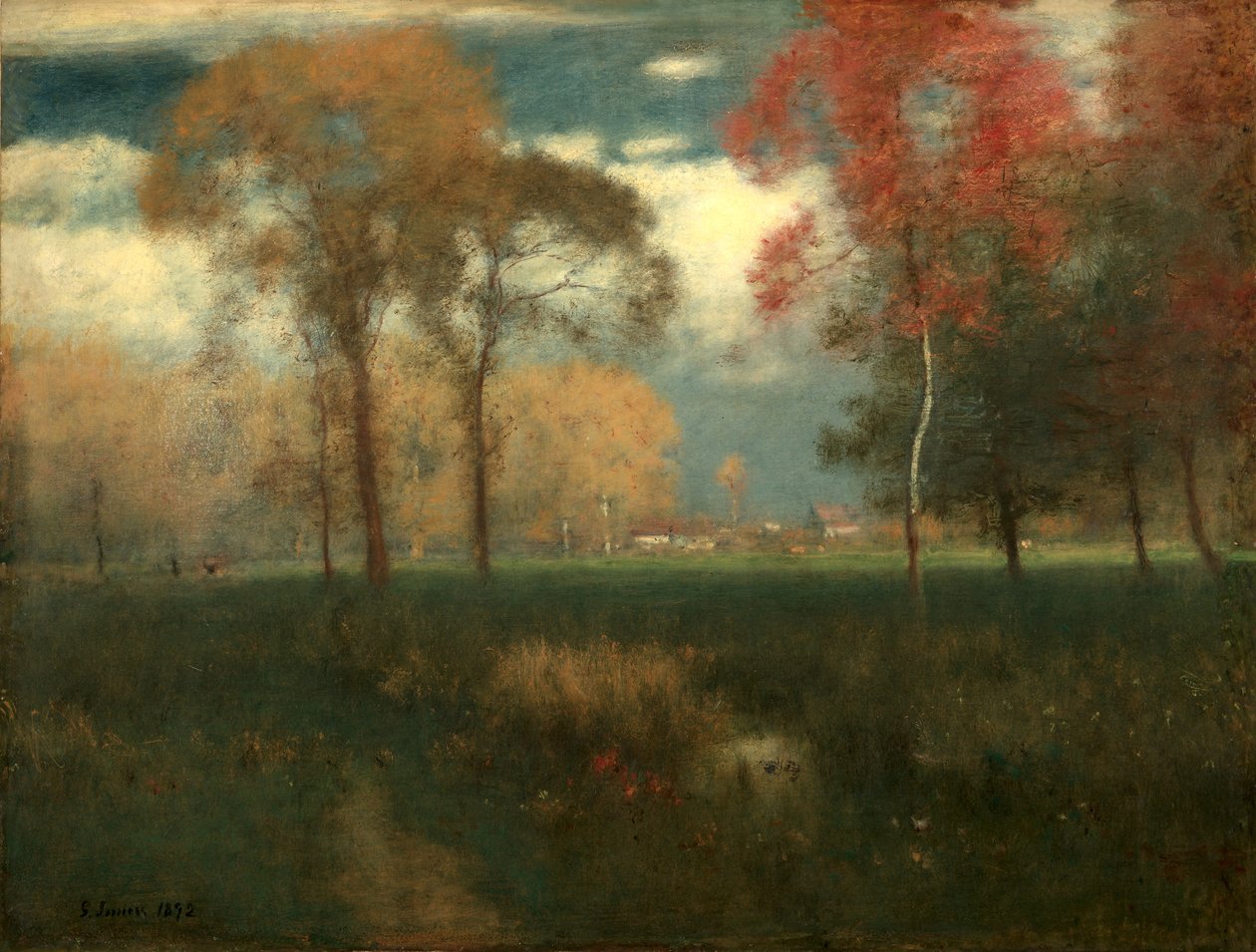 Aurinkoinen syyspäivä 1892. tekijältä George Inness