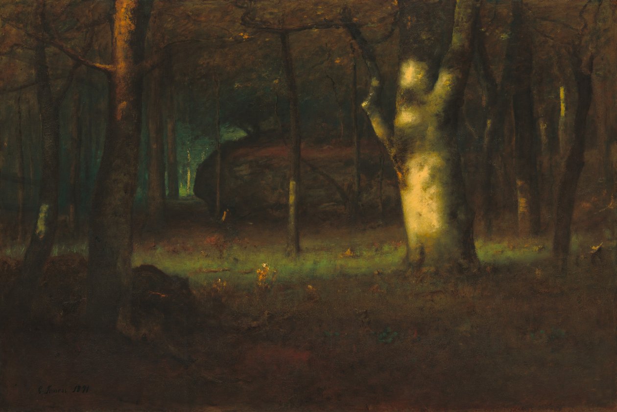 Auringonlasku metsässä, 1891. tekijältä George Inness