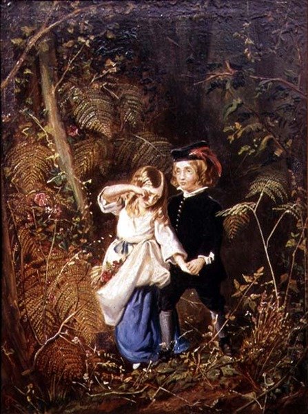 Babes in the Wood tai Lost Children (öljy kankaalle) tekijältä George John Pinwell