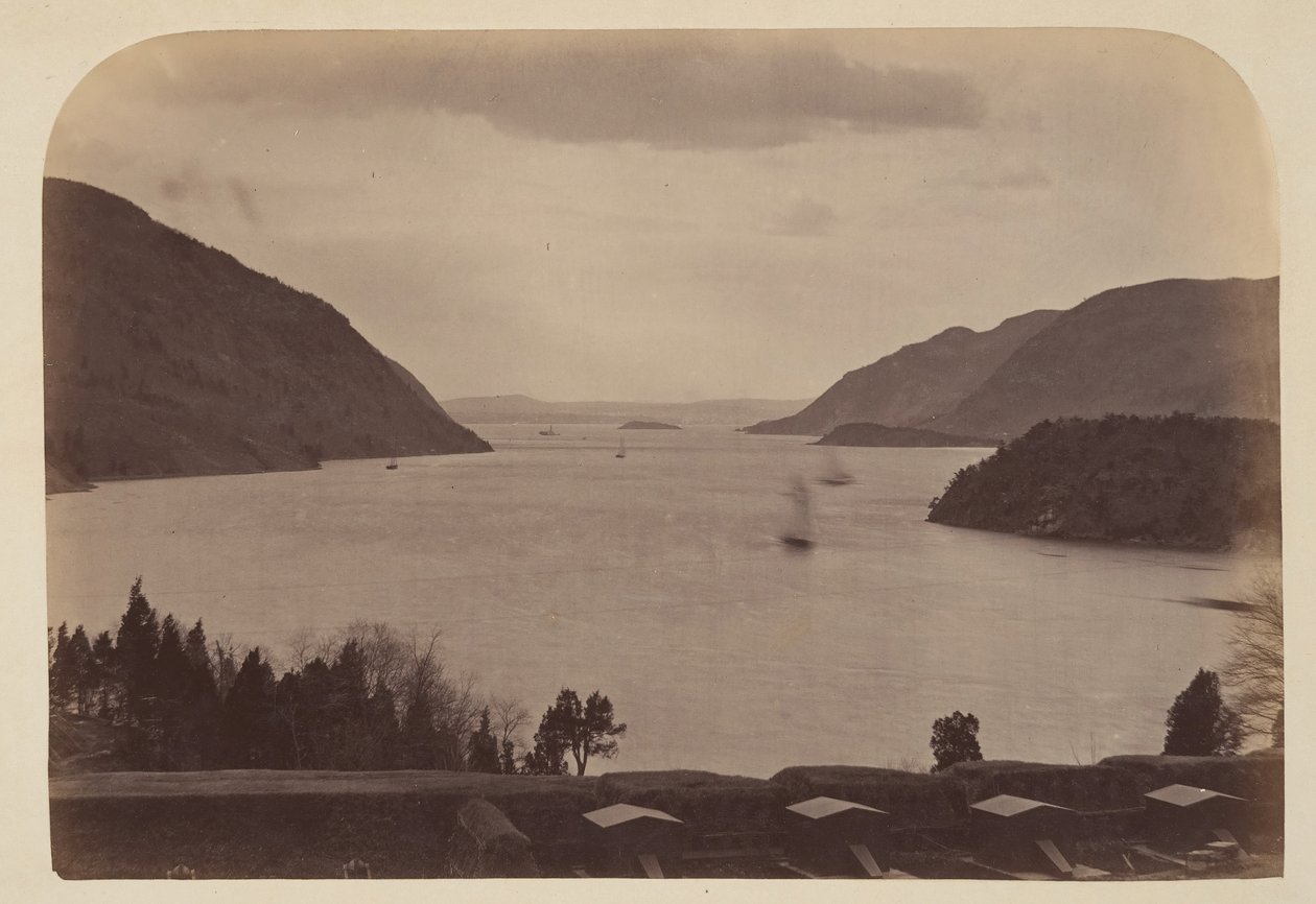 Hudson-joki nähtynä United State Military Academysta West Pointista, New Yorkista, 1867. tekijältä George K Warren