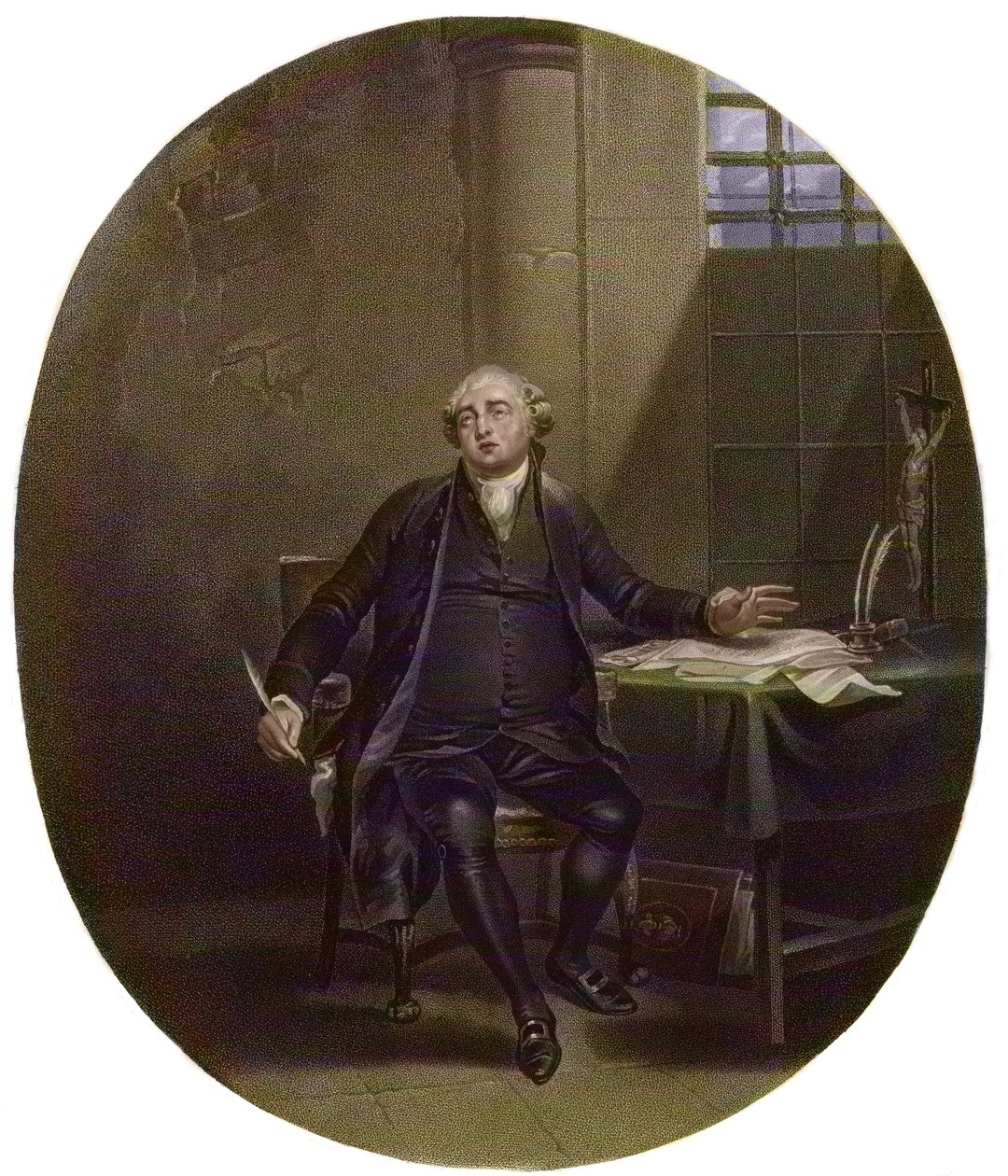 Ludvig XVI (1754-93 temppelissä 1792 - Ludvig XVI, Ranskan kuningas tekijältä George Keating