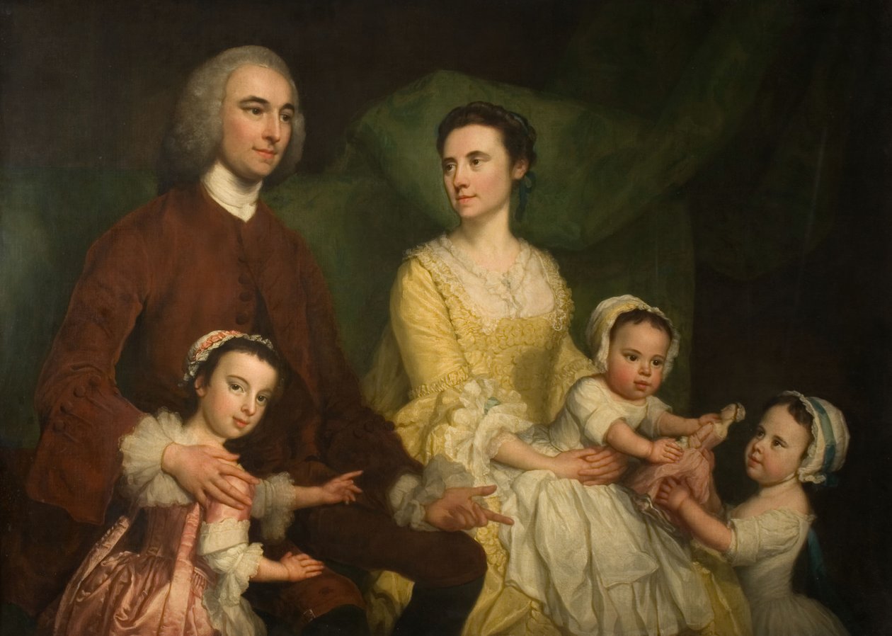Tohtori Samuel Wathen vaimonsa ja lastensa kanssa, 1755. tekijältä George Knapton