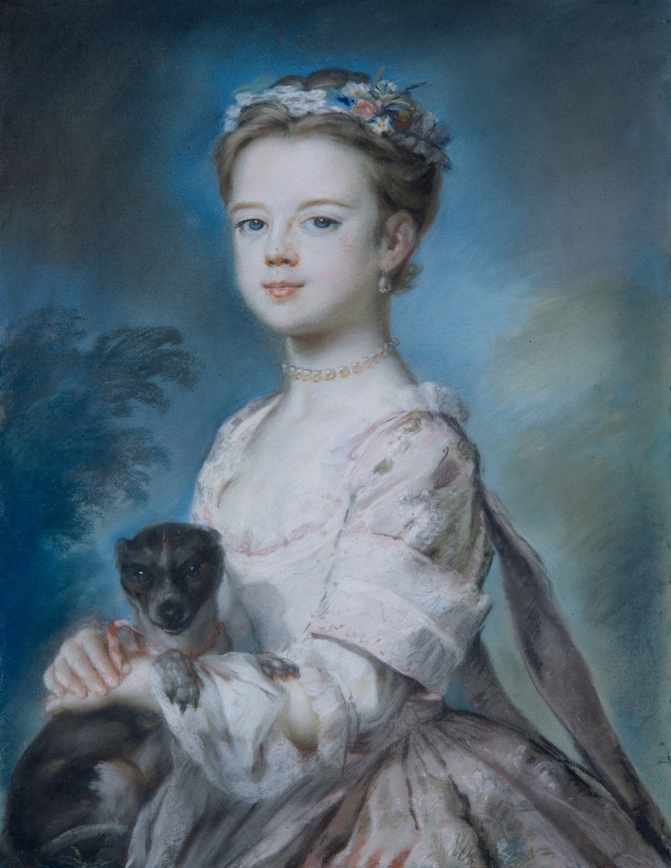 Lady Charlotte Boylen muotokuva (pastelli paperille) tekijältä George Knapton