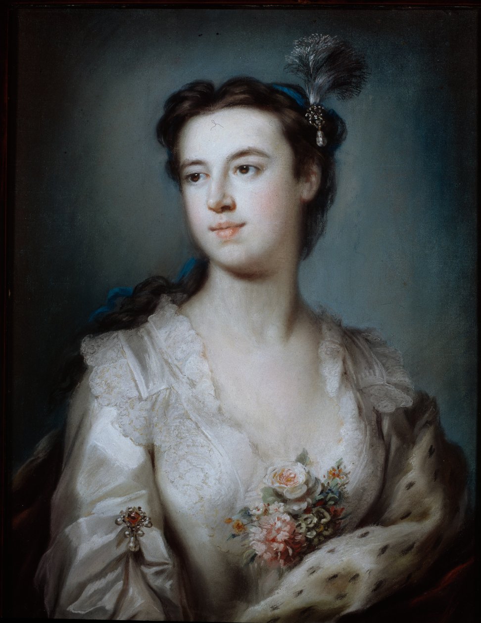 Lady Dorothy Boylen, Eustonin kreivitärten muotokuva (pastelli paperille) tekijältä George Knapton
