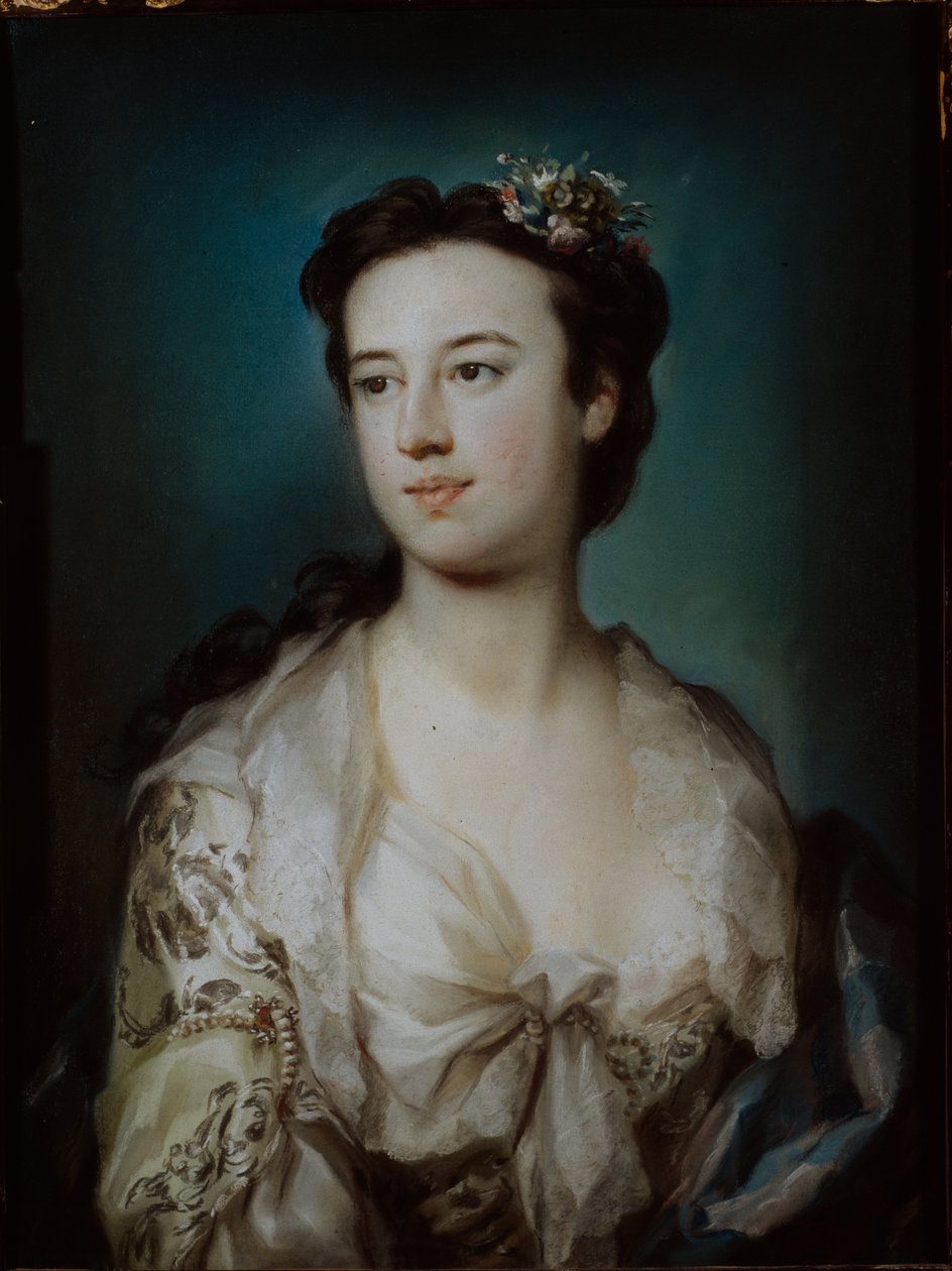 Lady Dorothy Boylen, Eustonin kreivitär, muotokuva (pastelli paperille) tekijältä George Knapton