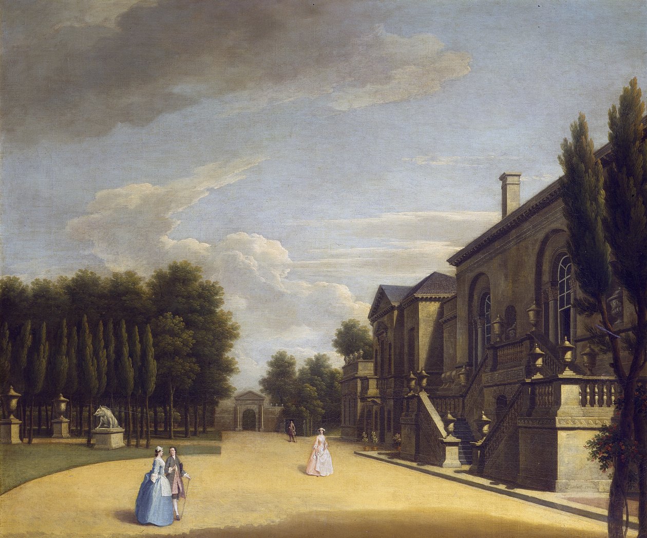 Näkymä Chiswick Villan takaa Inigo Jones -portille tekijältä George Lambert