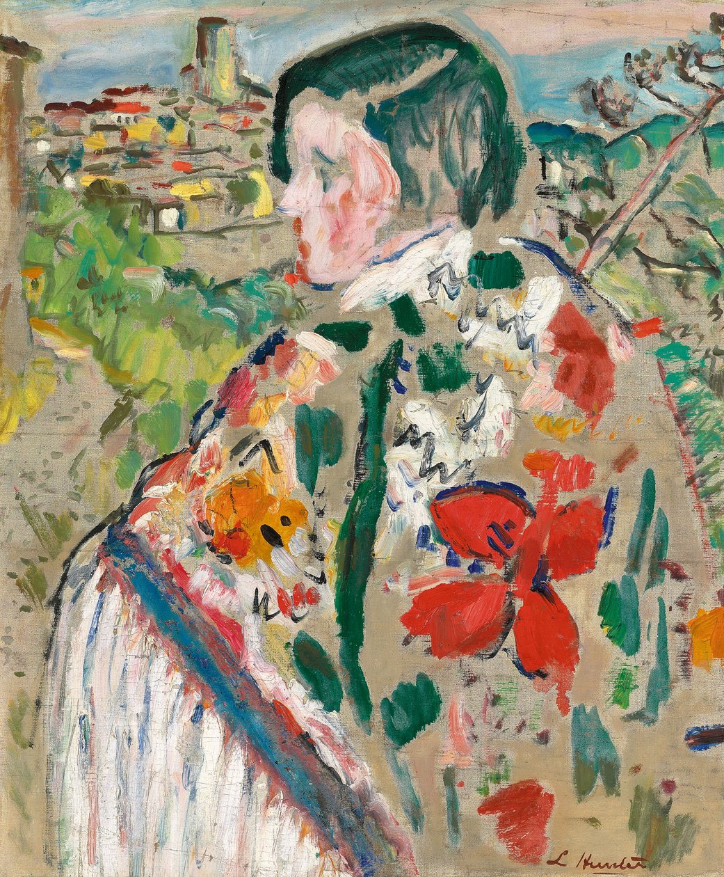 Tyttö huivissa, tekijältä George Leslie Hunter