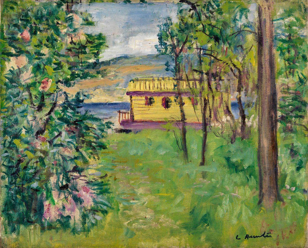 Asuntolaiva, Loch Lomond, n. 1924-31 (öljy kankaalle) tekijältä George Leslie Hunter