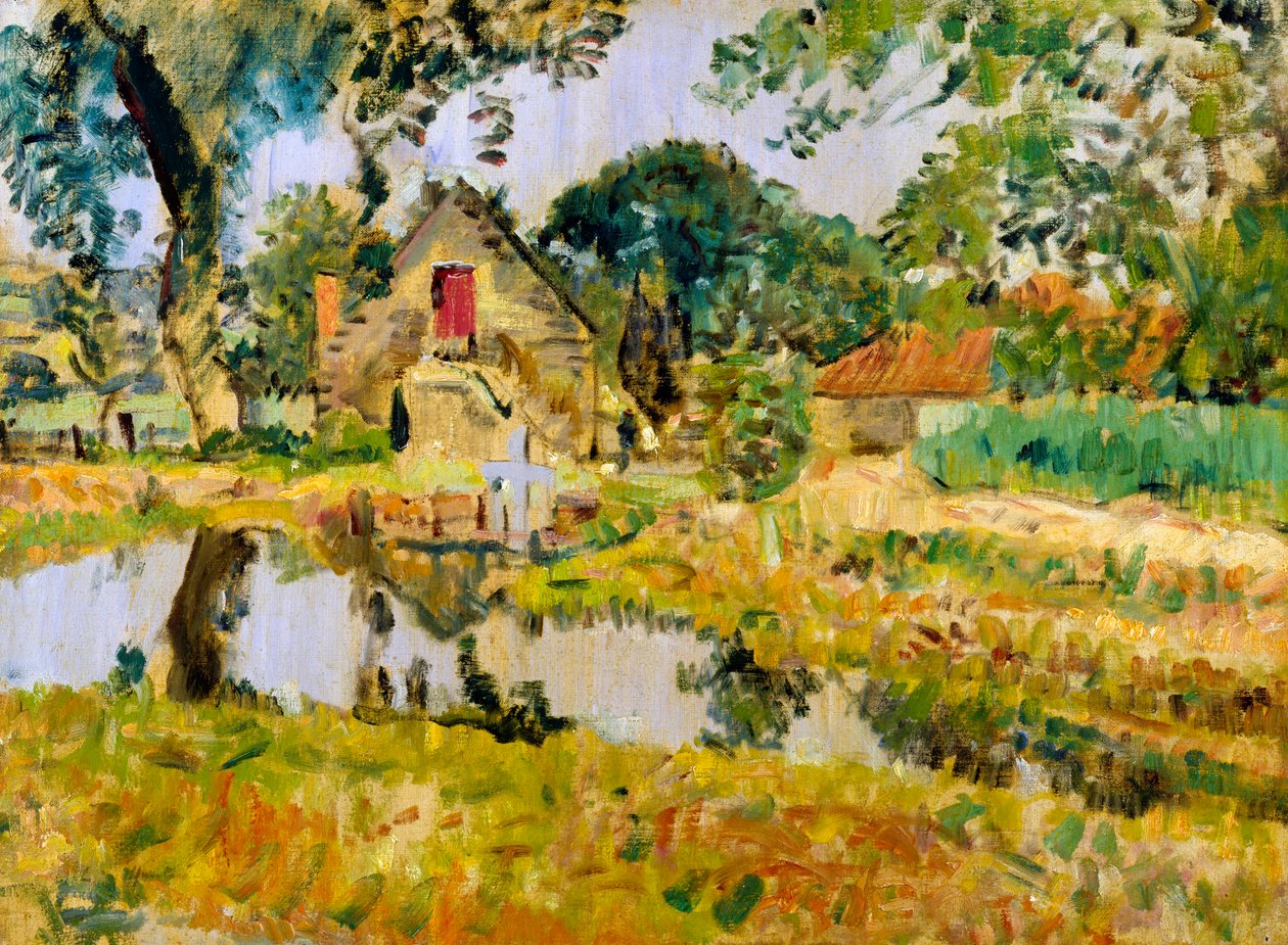 Old Mill, Fifeshire (öljy kankaalle) tekijältä George Leslie Hunter