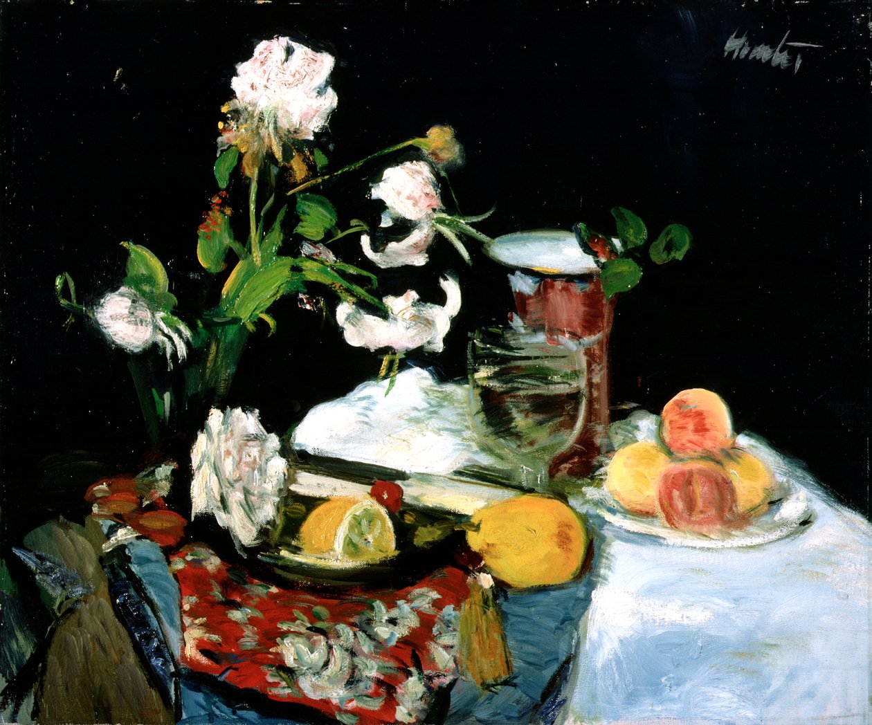 Asetelma, n. 1918 (öljy kankaalle) tekijältä George Leslie Hunter