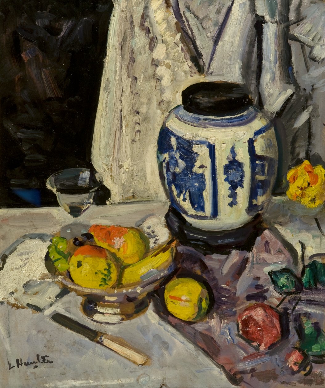 The Big Ginger Jar, noin 1920-luku (öljy levylle) tekijältä George Leslie Hunter