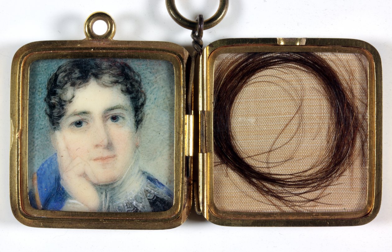 Lordi Charles Bentinck (1780-1826), kultainen medaljonki hiuskipulla vastakkaisessa osastossa tekijältä George Lethbridge Saunders