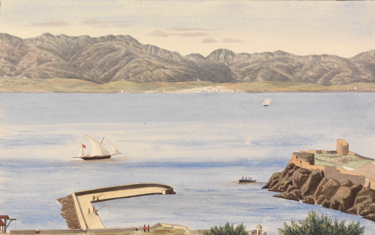 Rosia Bay, Gibraltar ja Algeciras, Espanja tekijältä George Lothian Hall