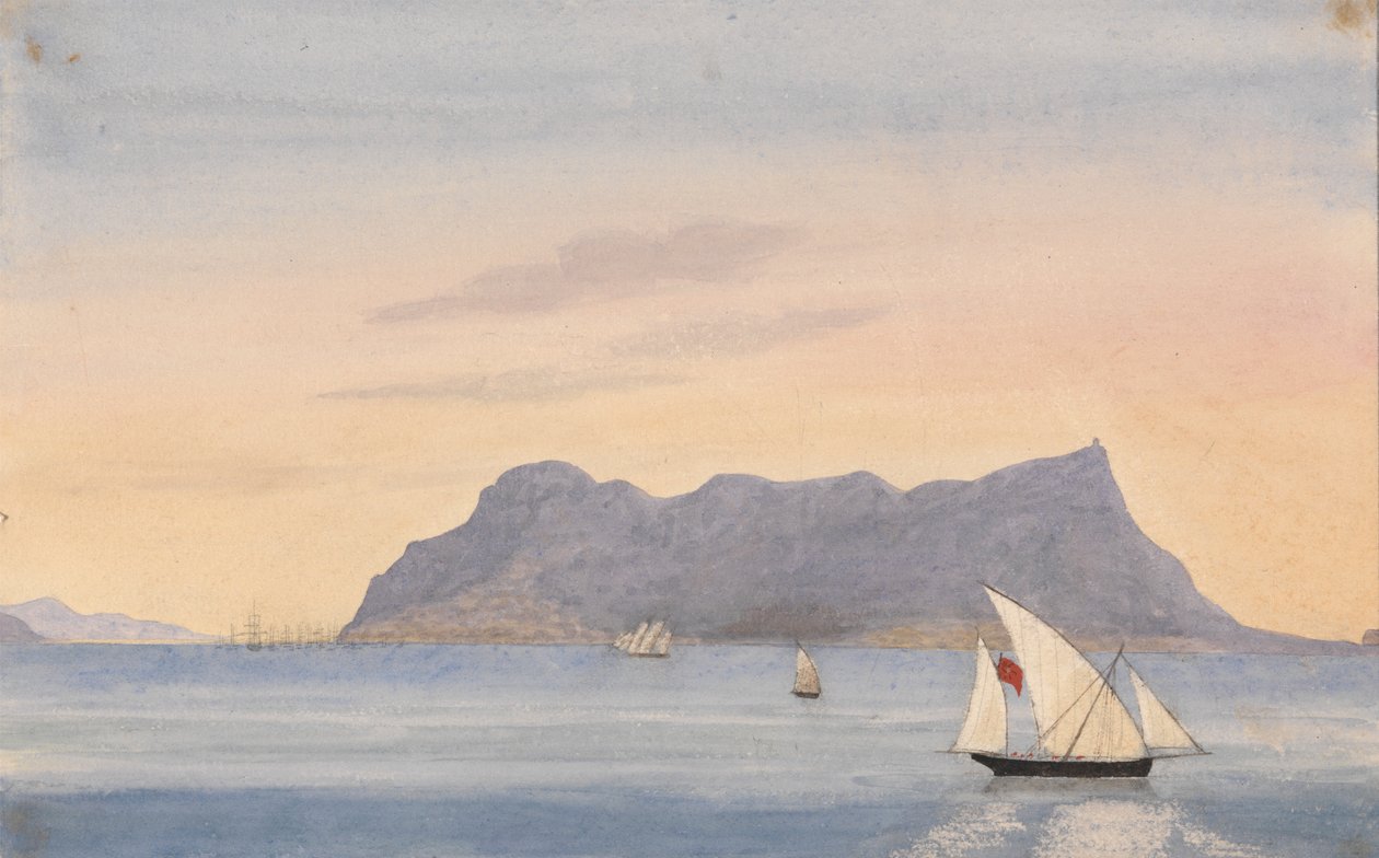 Gibraltarin kallio Algecirasista (Espanja) tekijältä George Lothian Hall