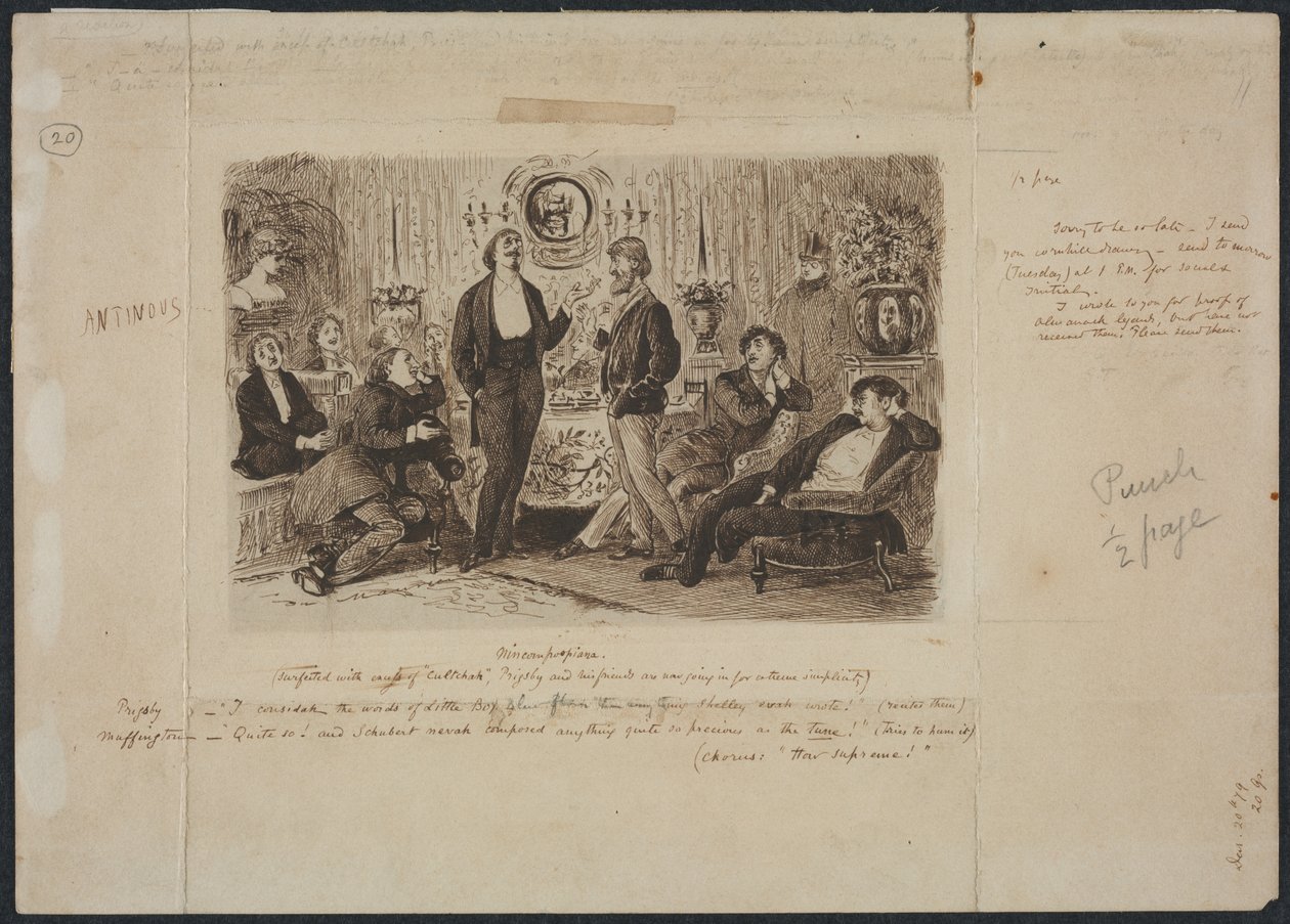 Nincompoopiana, Kuvitus Punchille, c. 1879. tekijältä George Louis Palmella Busson Du Maurier