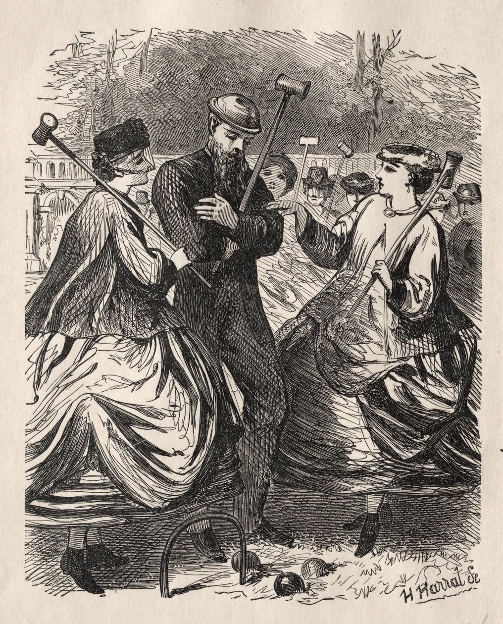 Meidän krokettijuhlamme, 1864. tekijältä George Louis Palmella Busson Du Maurier