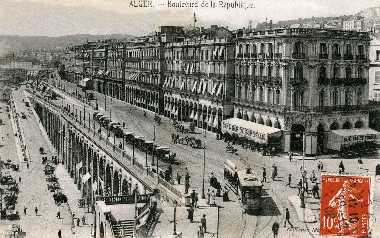 Postikortti, jossa on Boulevard de la Republique, Alger, Algeria tekijältä Bartolome Esteban and studio Murillo