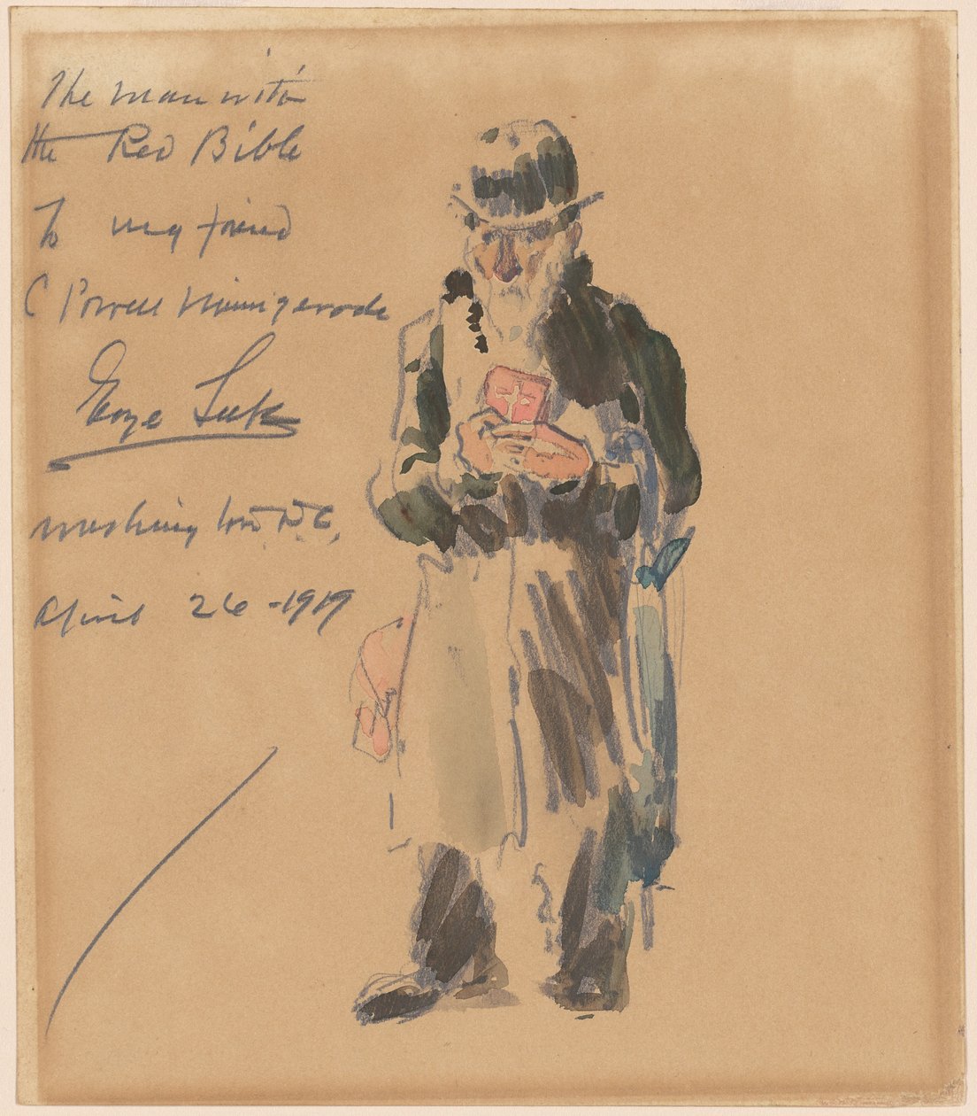 Mies punaisen Raamatun kanssa tekijältä George Luks