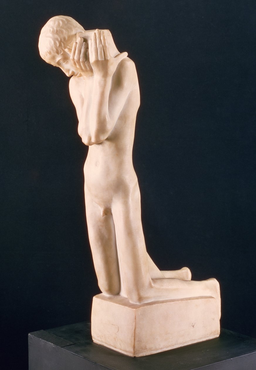 Relic Bearer, George Minnen (1866-1941) veistos n. 1897 (marmori) tekijältä George Minne