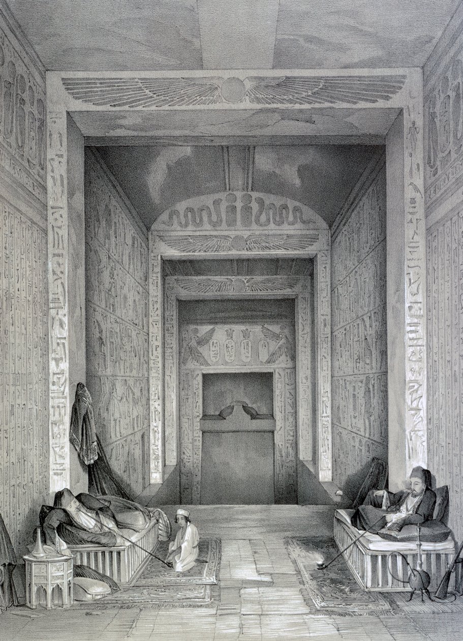 Temppelin sisustus, Egypti, 1800-luku tekijältä George Moore