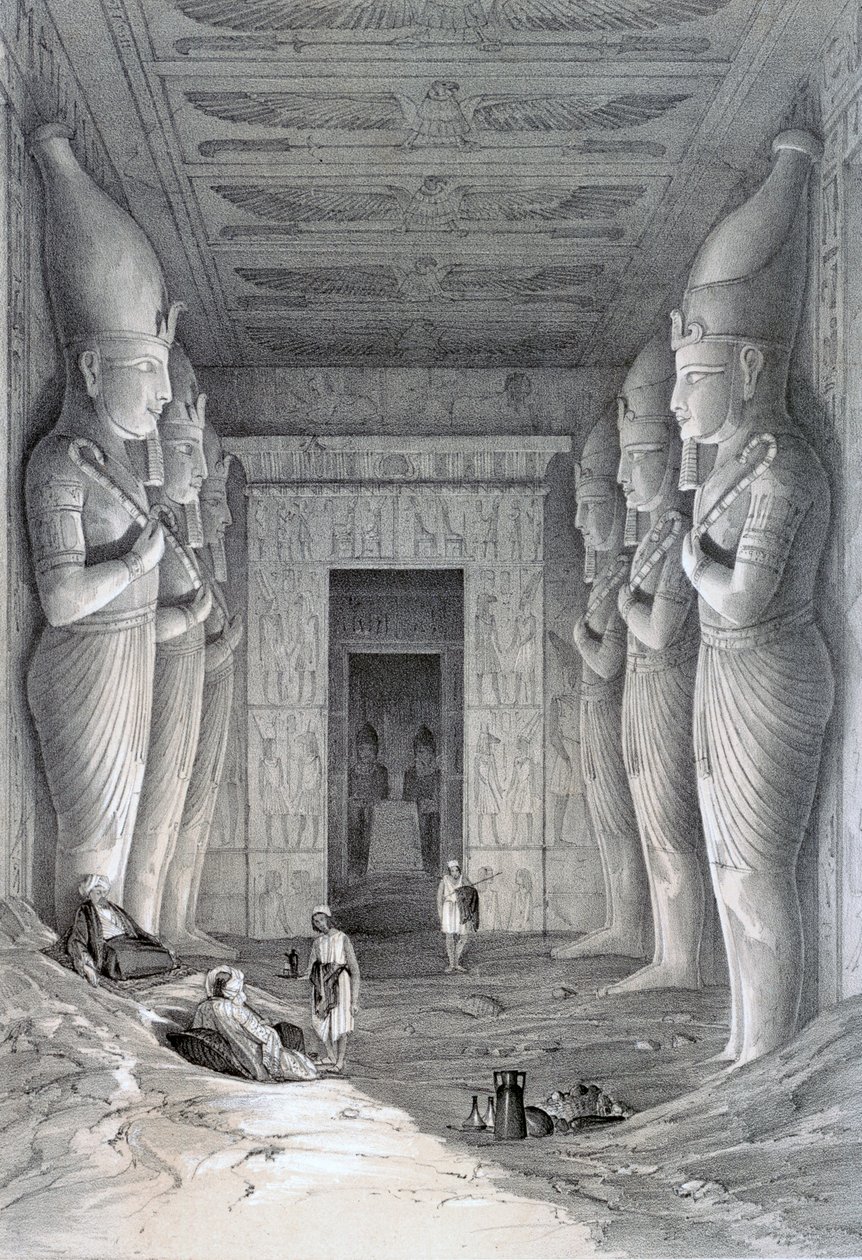 Suuren temppelin sisustus, Abu Simbel, 1800-luku tekijältä George Moore