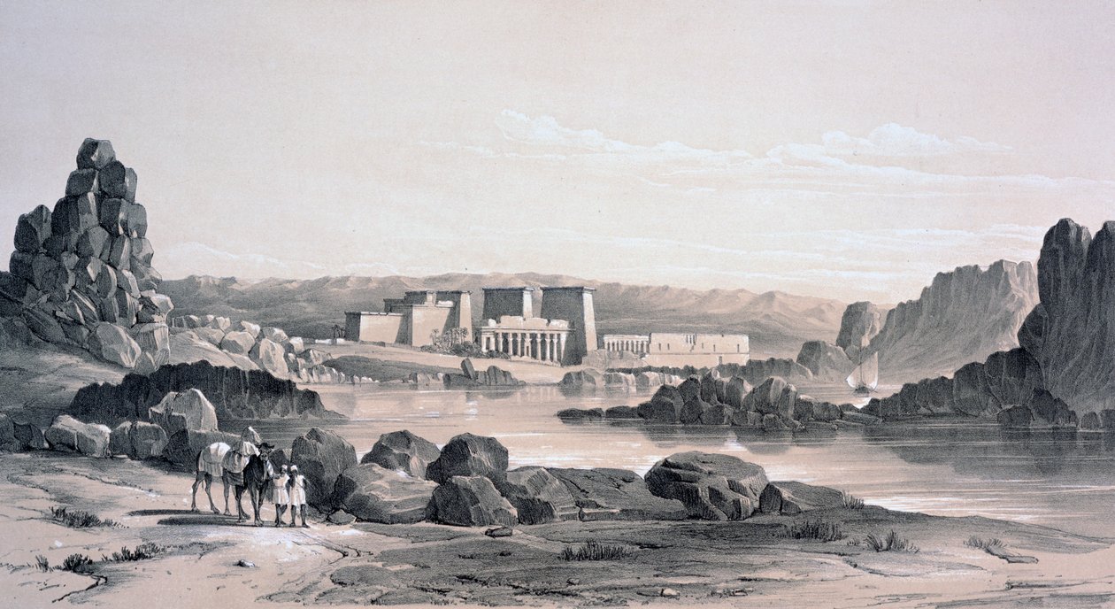 Philae, Looking South, Egypti, 1843 tekijältä George Moore