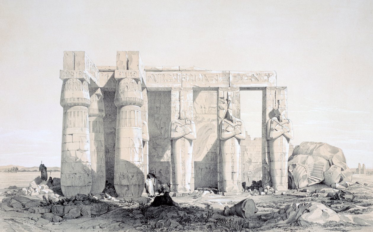 Ramseion, Luxor, Egypti, 1800-luku tekijältä George Moore