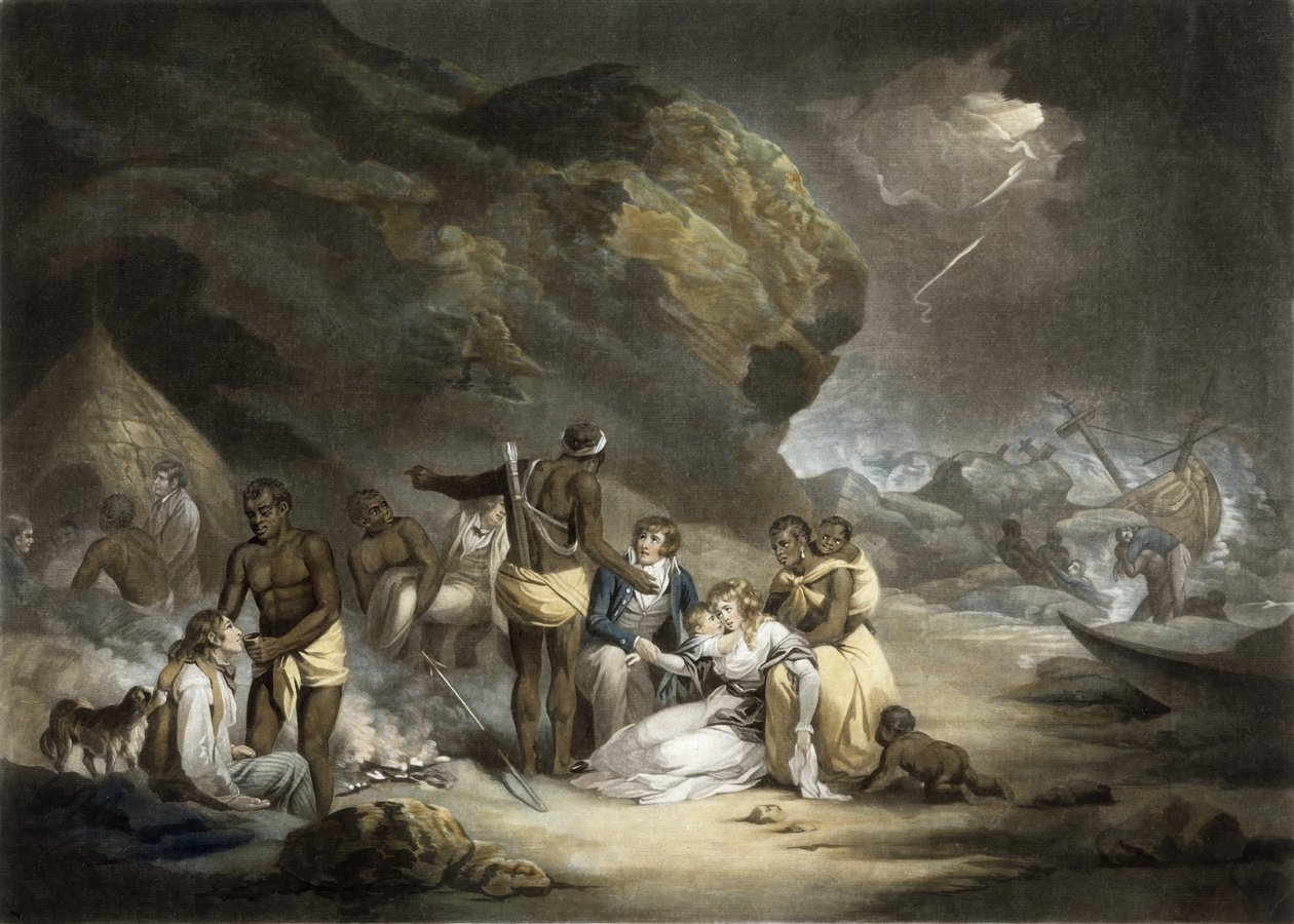 African Hospitality, kaiverrus John Raphael Smith, 1791 (mezzotint) tekijältä George Morland