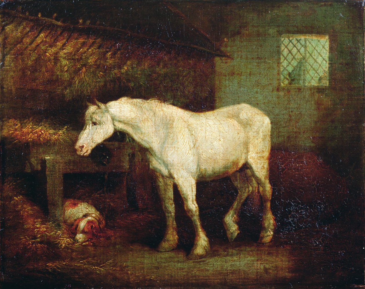 Vanha harmaa tamma seimessä tekijältä George Morland