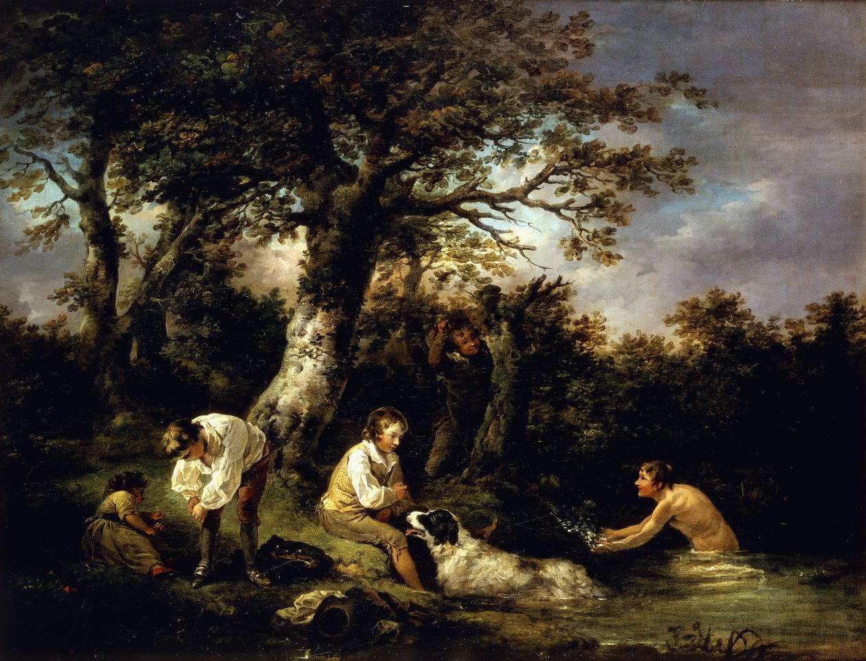 Pojat uimassa, tekijältä George Morland