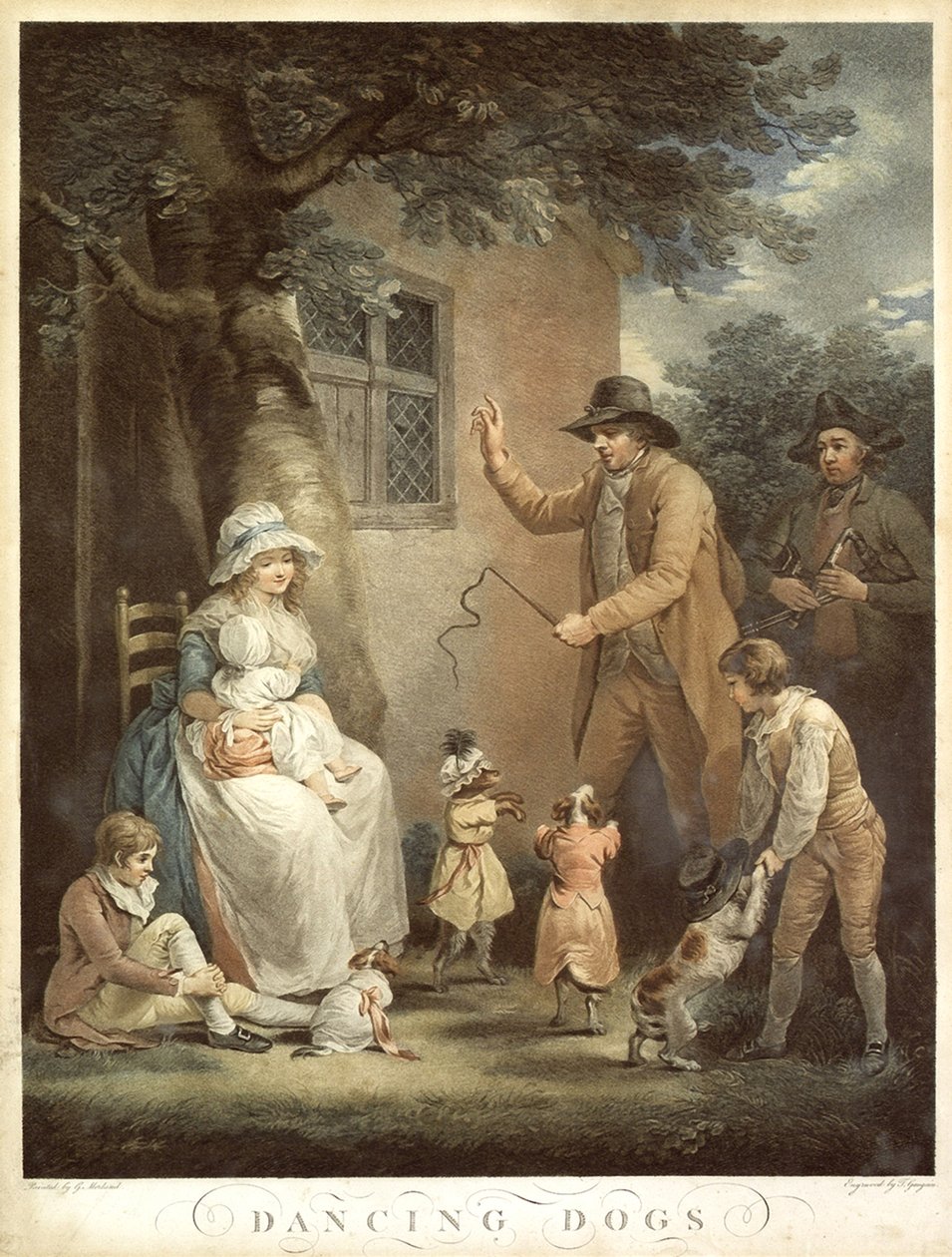 Tanssivat koirat, c. 1800 tekijältä George Morland