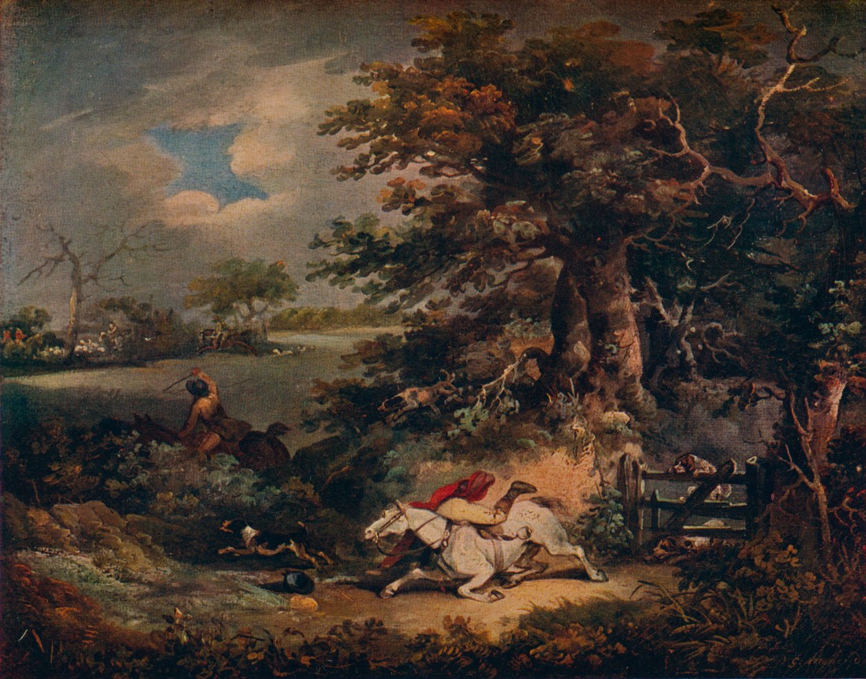 Full Cry - And A Fall, c1790, 1922 tekijältä George Morland