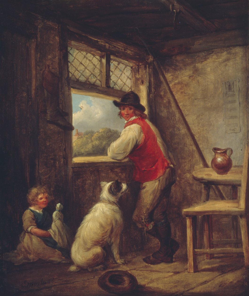 Talonpoika ikkunassa, 1790-luvun alku. tekijältä George Morland
