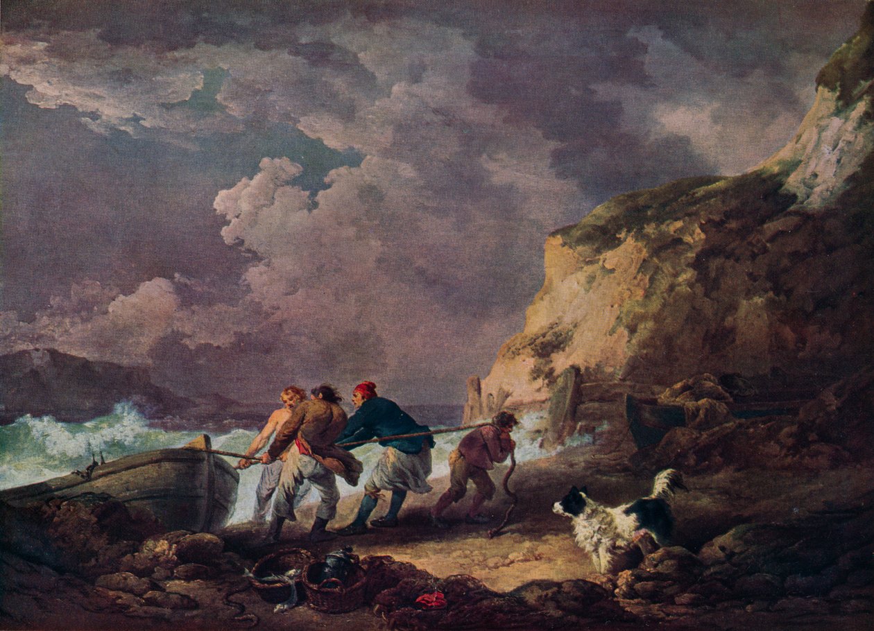 Merenranta: Kalastajat veneessä, 1791. tekijältä George Morland