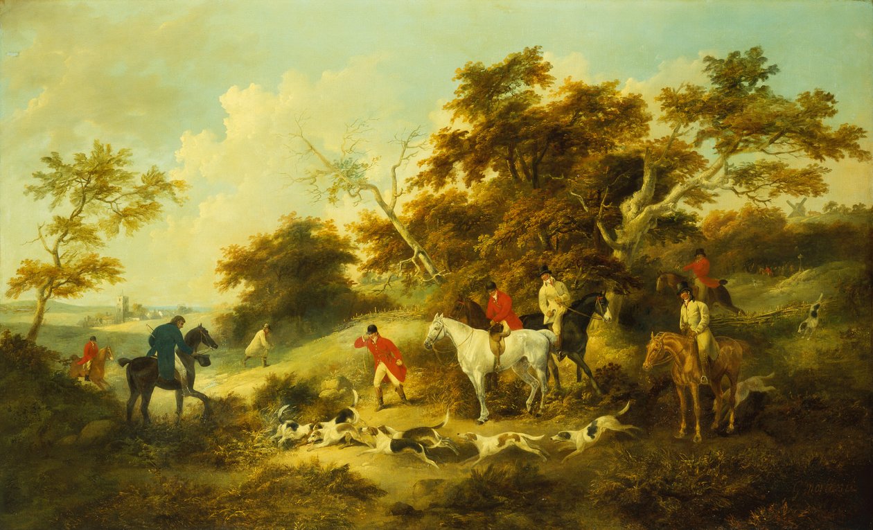 The Death of the Fox (öljy kankaalle) tekijältä George Morland