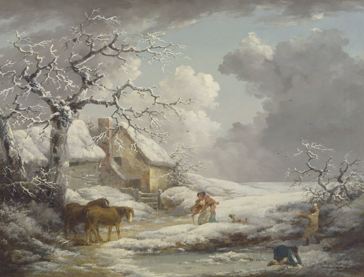 Talvimaisema tekijältä George Morland