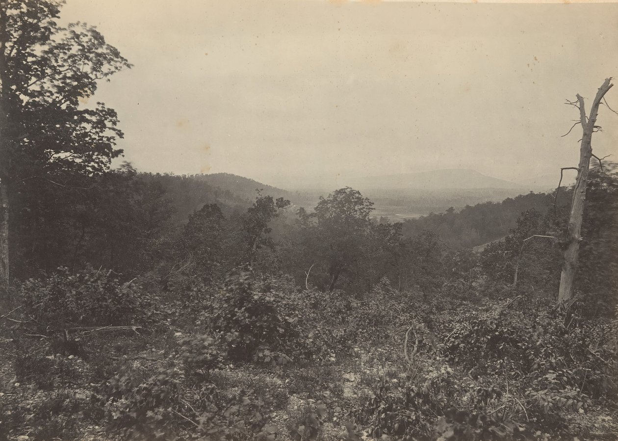 Shermanin hyökkäyksen Mission Ridge -kohtaus, 1860-luku. tekijältä George N. Barnard