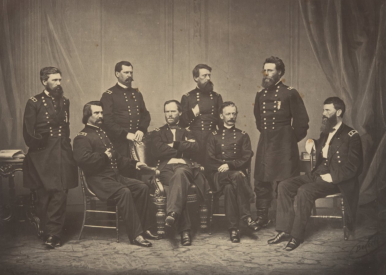 Sherman i els seus generals, 1860. finlandès tekijältä George N. Barnard