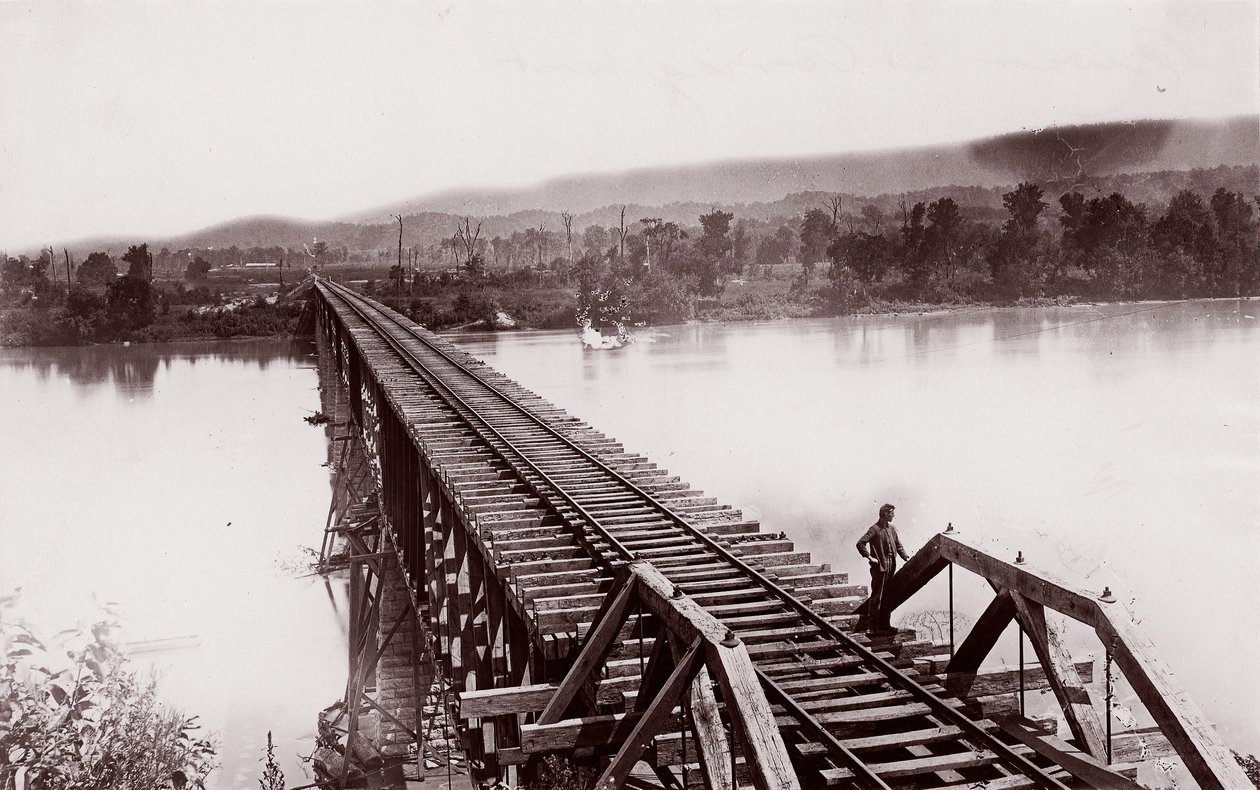 Tennessee River Bridgeportissa, n. 1864. tekijältä George N. Barnard