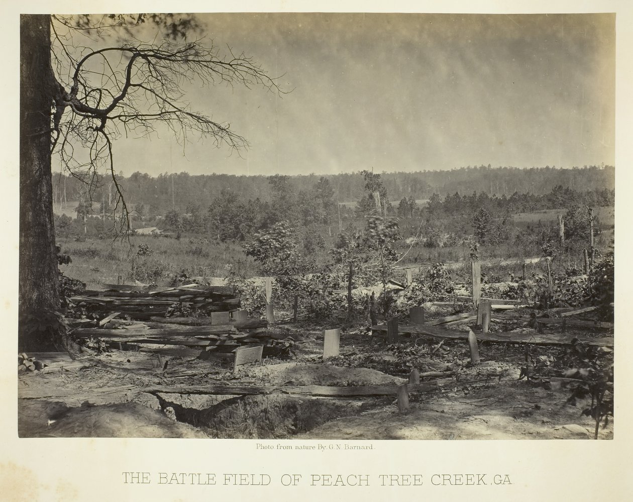 The Battle Field of Peach Tree Creek, Ga., 186466. tekijältä George N. Barnard