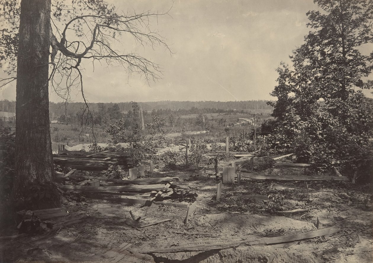 Peach Tree Creekin taistelukenttä, Georgia, 1860-luku. tekijältä George N. Barnard