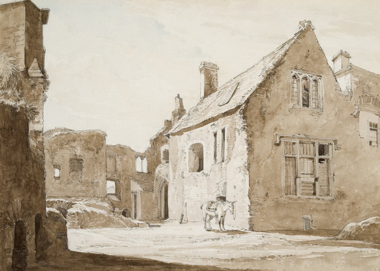 Place House, Swansea (seepia wash  lyijykynä paperille) tekijältä George Orleans Delamotte