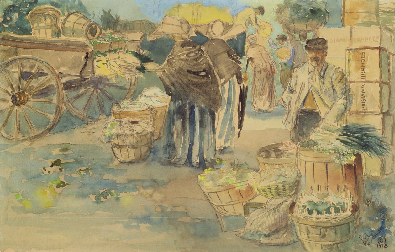 The Market, New Orleans, 1918 tekijältä George Overbury Hart