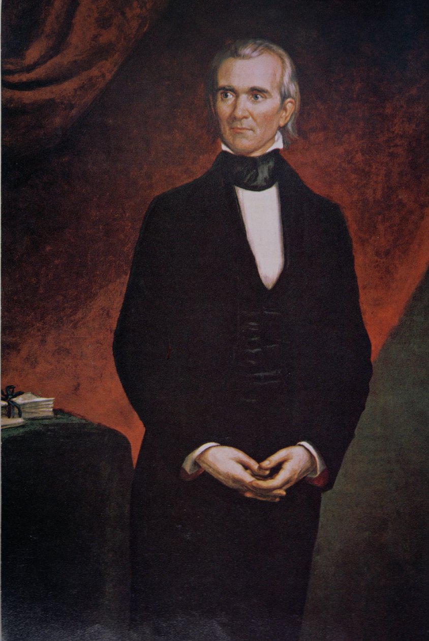 James Knox Polk (1795-1849) (väri litho) tekijältä George Peter Alexander (after) Healy